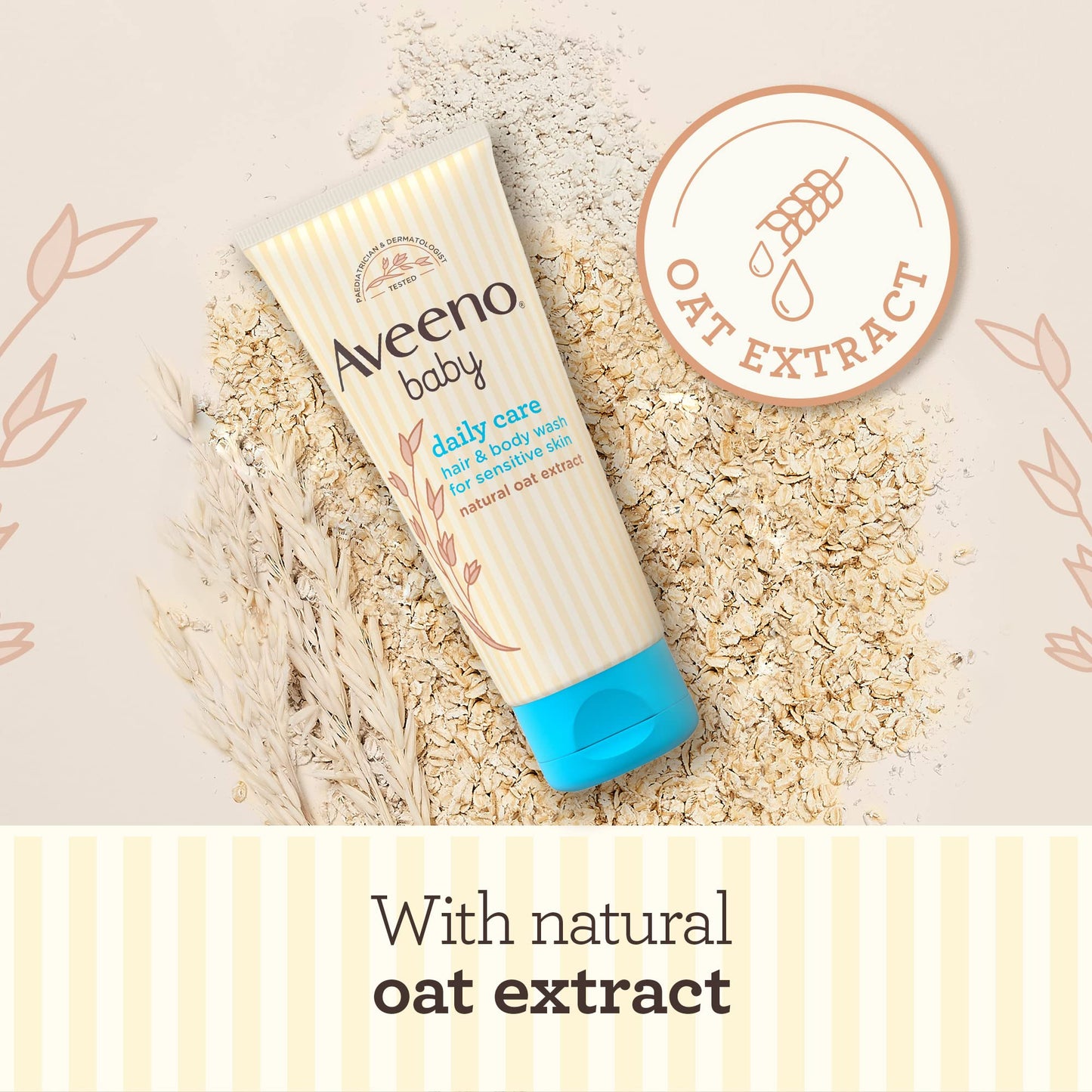 AVEENO Baby Daily Care Gentle Bath & Wash (1 x 400ml), Tear-Free Baby Wash with Gentle Fragrance with Prebiotic Colloidal Oatmeal, Gently Cleanses & Leaves Skin Feeling Moisturised, For Sensitive Skin