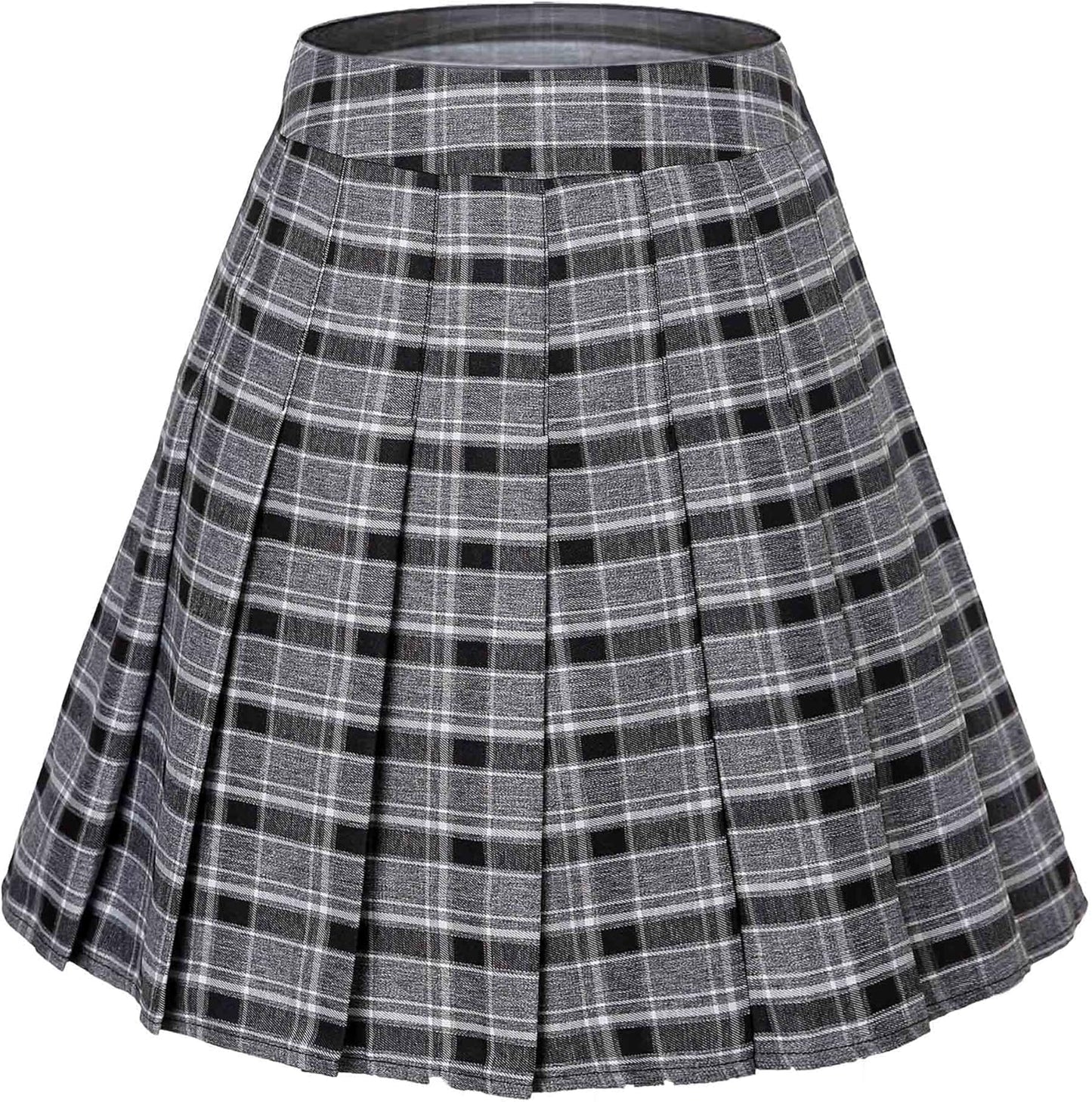 Hoerev Women Girls Short High Waist Pleated Skater Tennis School Skirt