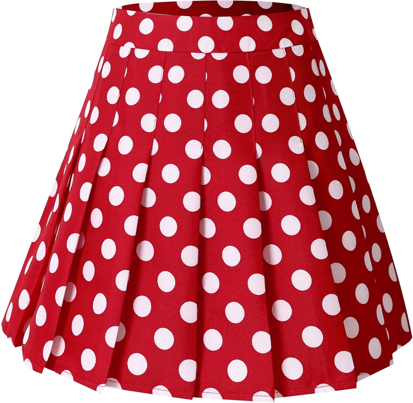 Hoerev Women Girls Short High Waist Pleated Skater Tennis School Skirt
