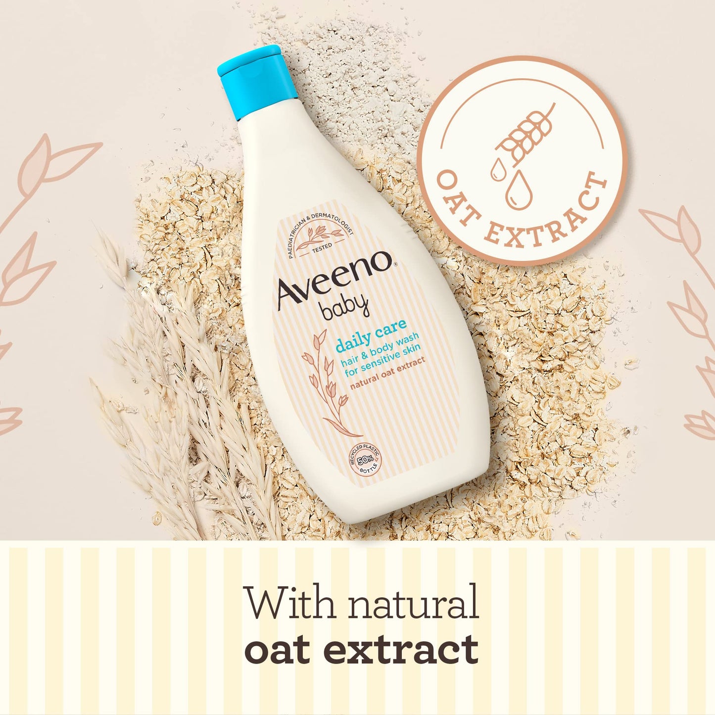 AVEENO Baby Daily Care Gentle Bath & Wash (1 x 400ml), Tear-Free Baby Wash with Gentle Fragrance with Prebiotic Colloidal Oatmeal, Gently Cleanses & Leaves Skin Feeling Moisturised, For Sensitive Skin