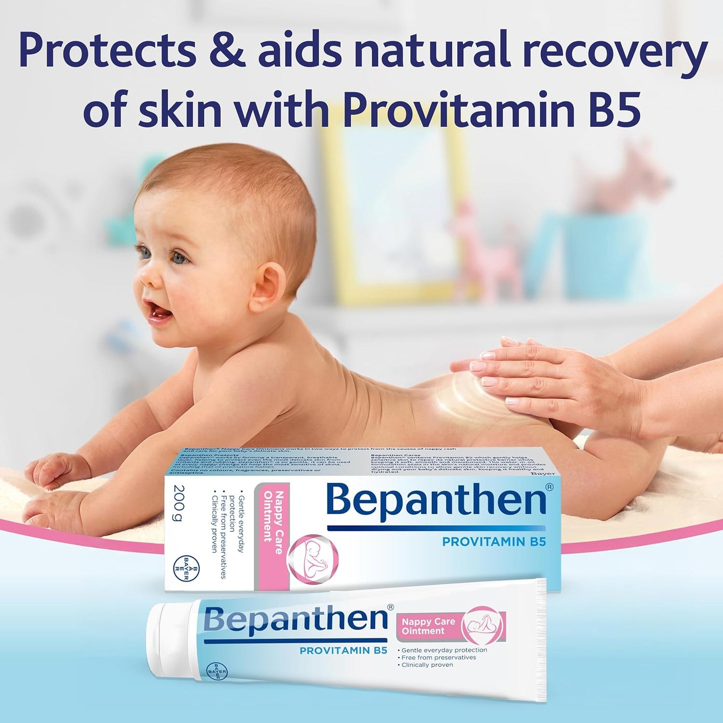 Bepanthen Nappy Care Ointment | Nappy Cream with Provitamin B5 | Suitable for Newborns Skin, 100 g (Packing May Vary).
