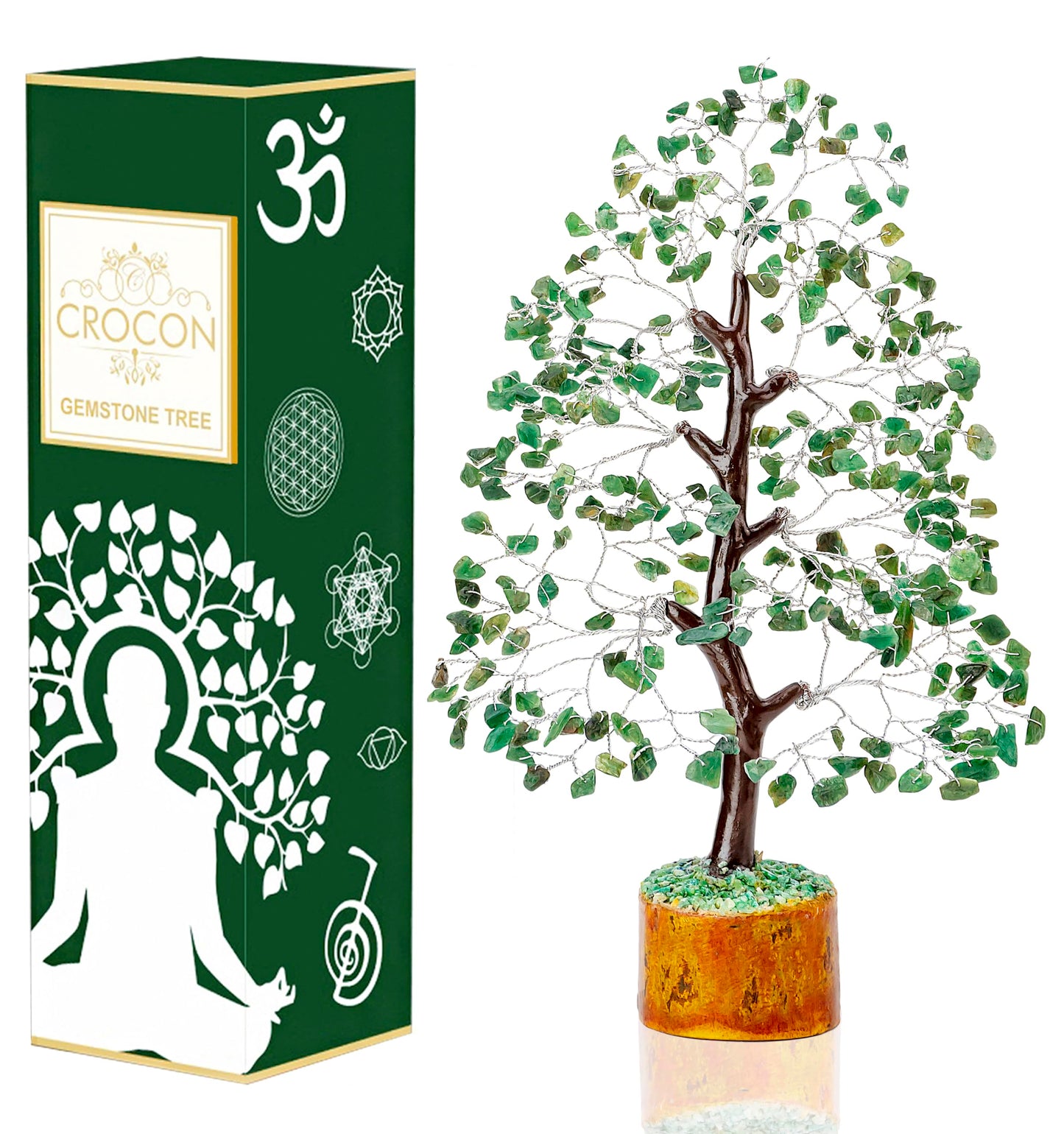 Green Jade Feng Shui Healing Crystals Tree of Life Handmade Gemstone Crystal Tree Bonsai for Spiritual Gifts Home Decor Present mum Gift for Women birthday gifts for men house warming gifts, 10-12"