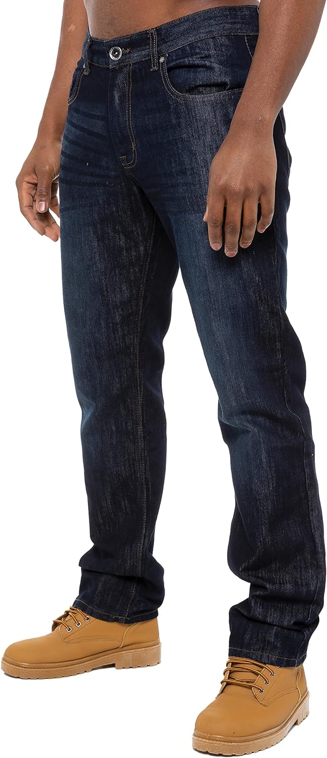 989Zé ENZO Mens Jeans Straight Leg Classic Fashion Regular Fit Cotton Basic Denim Pants Trousers