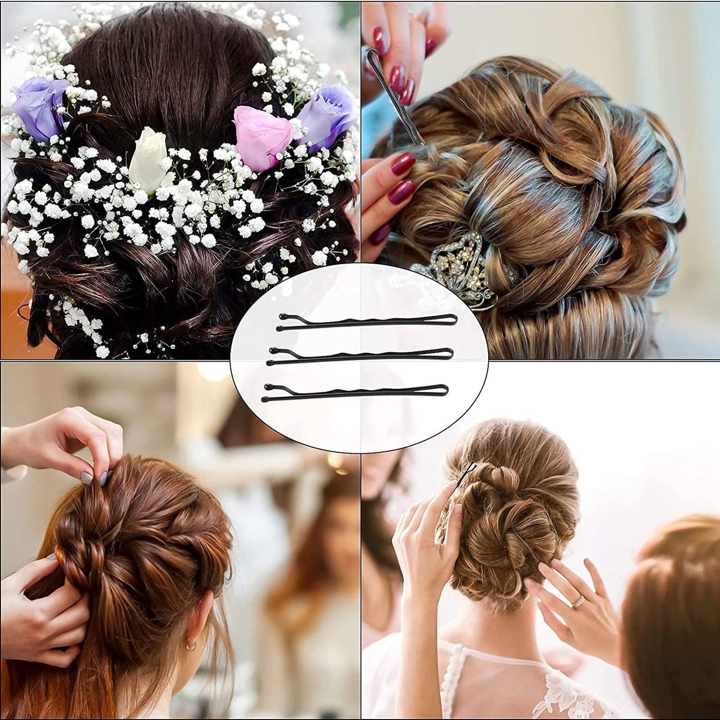 AnAsh Hair Pins 60 Pcs, Bobby Pins for Women, Hair Grips for Thick, Thin, Wavy, Curly, Long, Short Hair, Hair Clips for Styling Sectioning, Wearing, Casual, Party, Travel, & Weddings (Brown)