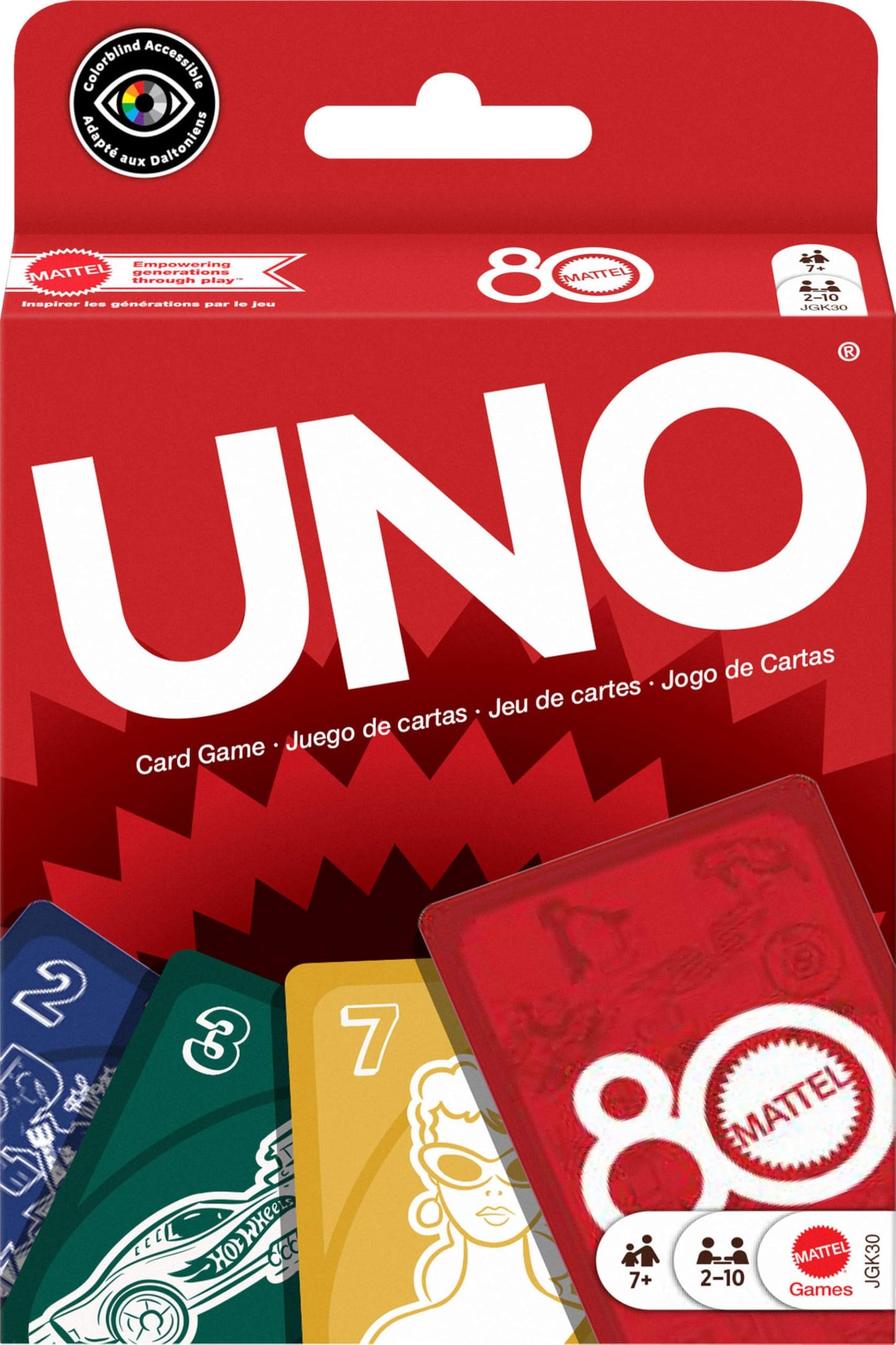 Mattel Games UNO, Classic Card Game for Kids and Adults for Family Game Night, Use as a Travel Game or Engaging Gift for Kids, 2 to 10 Players, Ages 7 and Up, W2087