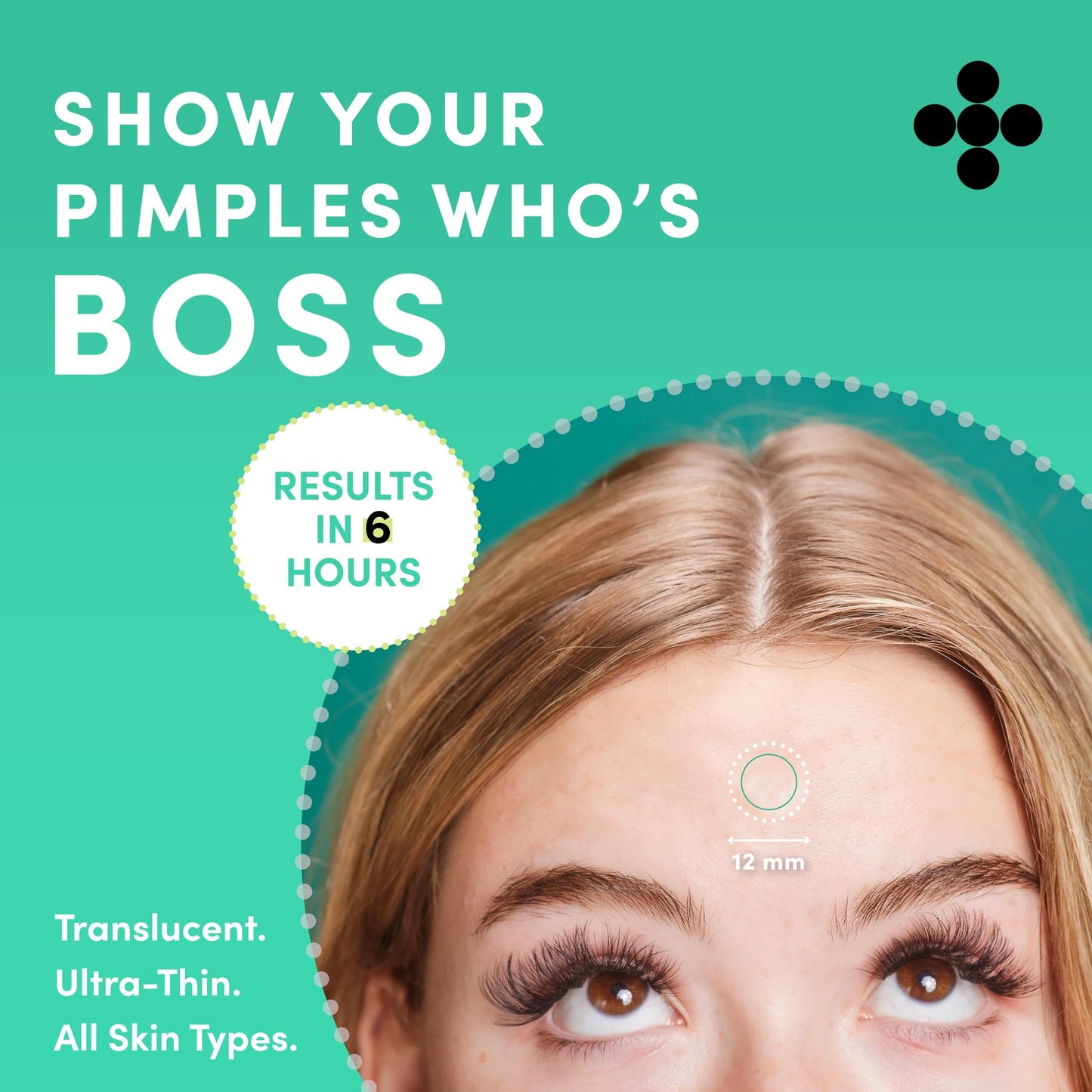 Dots for Spots Acne Patches - Pack of 60 Translucent Hydrocolloid Pimple Patch Spot Treatment Stickers for Face and Body - Fast-Acting, Vegan & Cruelty Free Skin Care
