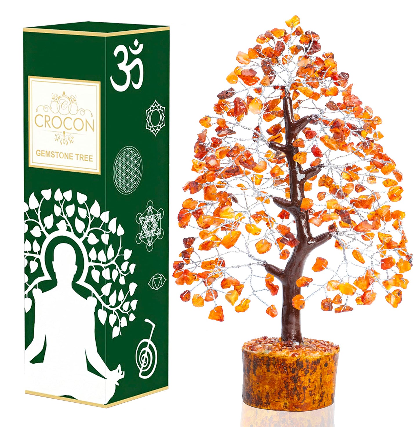 Green Jade Feng Shui Healing Crystals Tree of Life Handmade Gemstone Crystal Tree Bonsai for Spiritual Gifts Home Decor Present mum Gift for Women birthday gifts for men house warming gifts, 10-12"