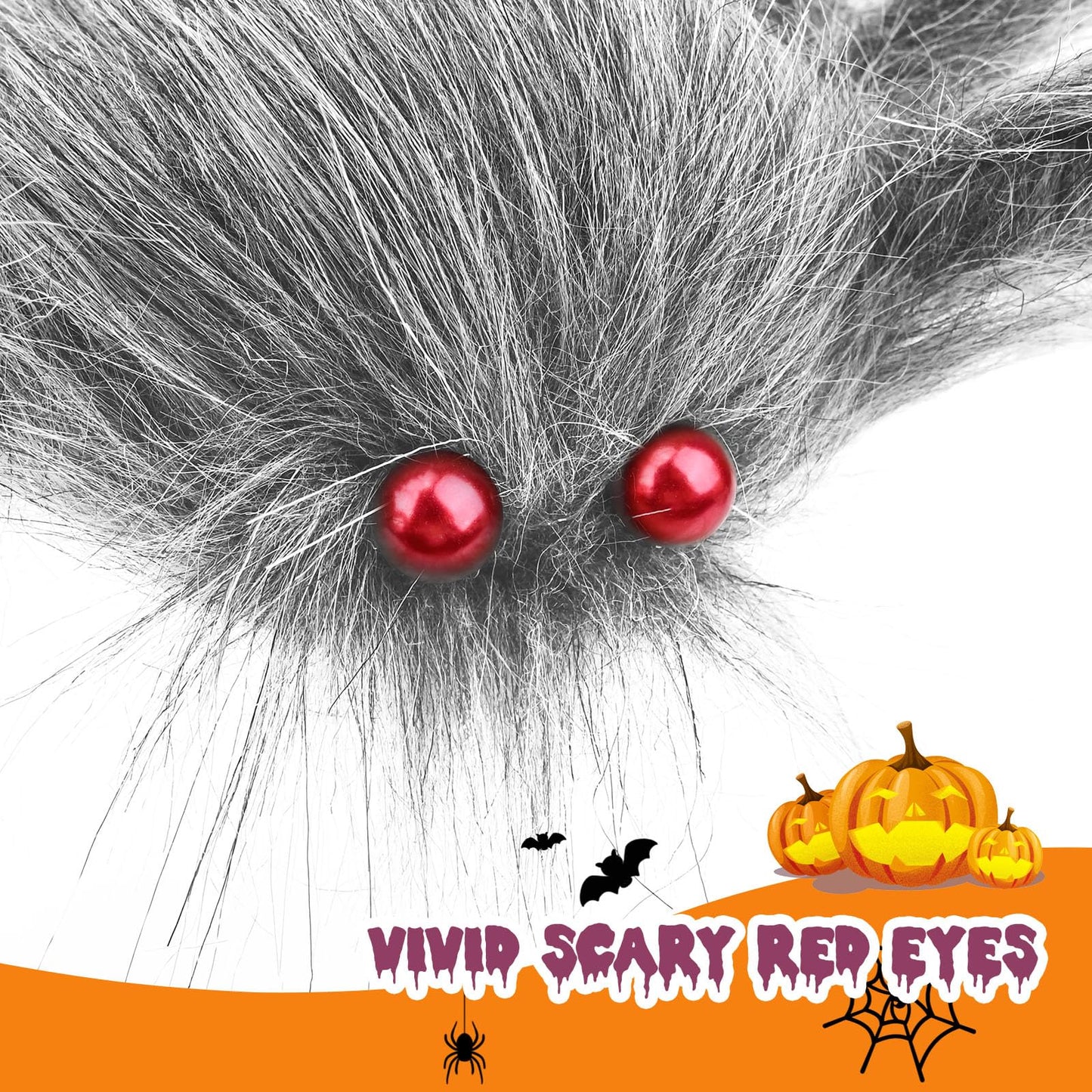 benpen Halloween Decorations Outdoor Gaint Spider:50'' Halloween Spiders Decor+10pcs Scary Hairy Fake Spiders+60g Cobweb Props for Indoor Outdoor Scary Haunted House Theme Party Yard