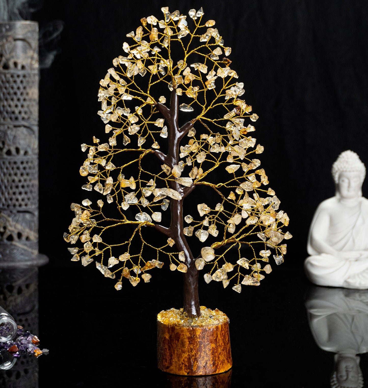 Green Jade Feng Shui Healing Crystals Tree of Life Handmade Gemstone Crystal Tree Bonsai for Spiritual Gifts Home Decor Present mum Gift for Women birthday gifts for men house warming gifts, 10-12"
