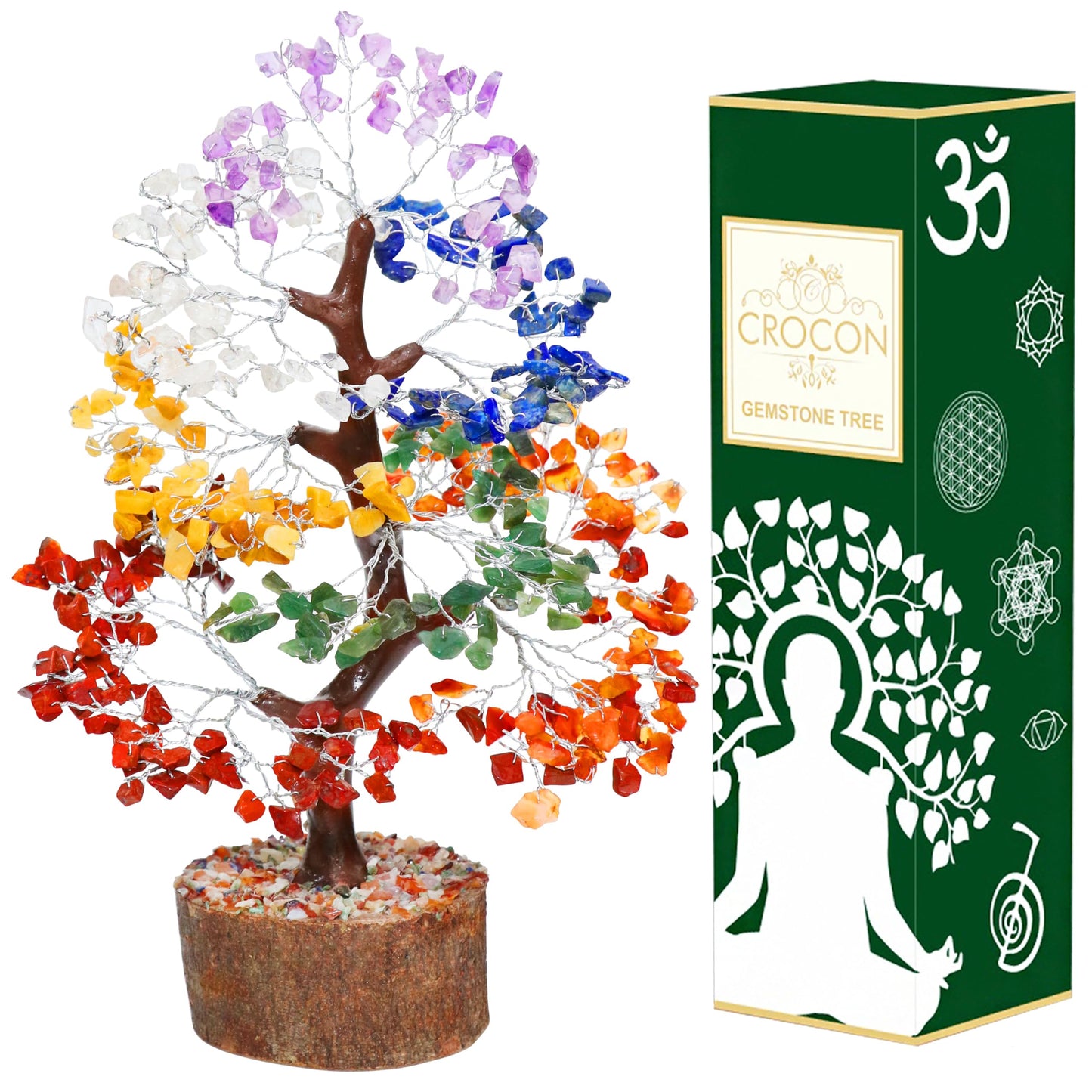 Green Jade Feng Shui Healing Crystals Tree of Life Handmade Gemstone Crystal Tree Bonsai for Spiritual Gifts Home Decor Present mum Gift for Women birthday gifts for men house warming gifts, 10-12"