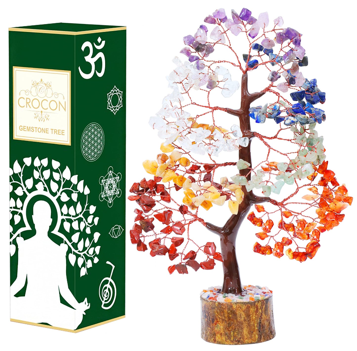 Green Jade Feng Shui Healing Crystals Tree of Life Handmade Gemstone Crystal Tree Bonsai for Spiritual Gifts Home Decor Present mum Gift for Women birthday gifts for men house warming gifts, 10-12"