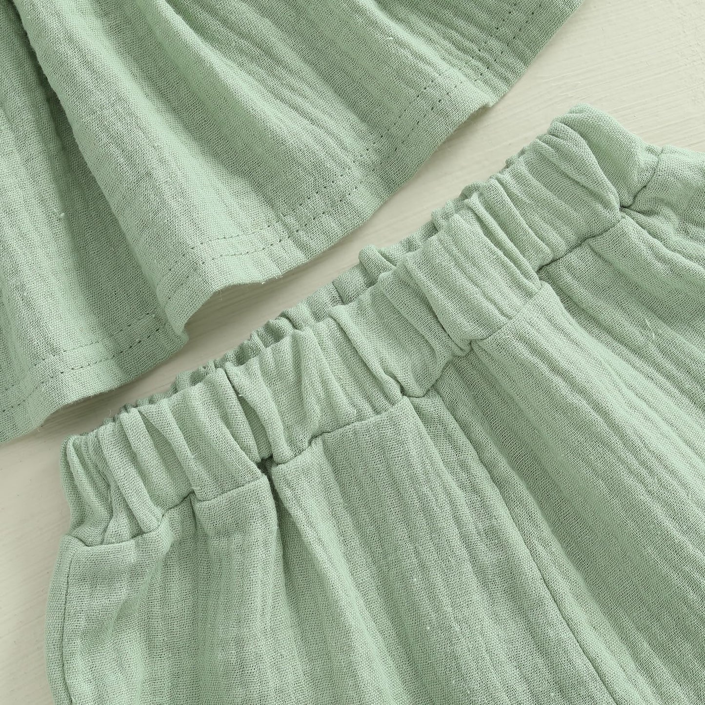 YILEEGOO Toddler Baby Girl Summer Outfits Cotton Baby Clothes Ribbed Sleeveless Bow Ruffled Tank Vest Shirt Tops with Shorts Set