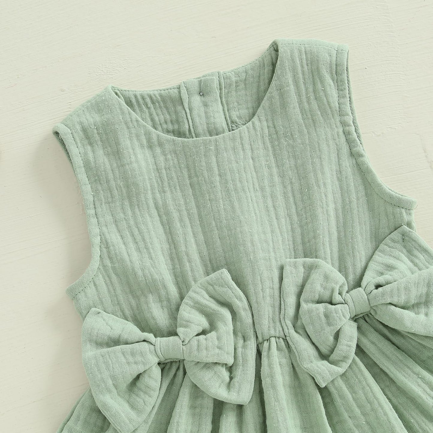 YILEEGOO Toddler Baby Girl Summer Outfits Cotton Baby Clothes Ribbed Sleeveless Bow Ruffled Tank Vest Shirt Tops with Shorts Set