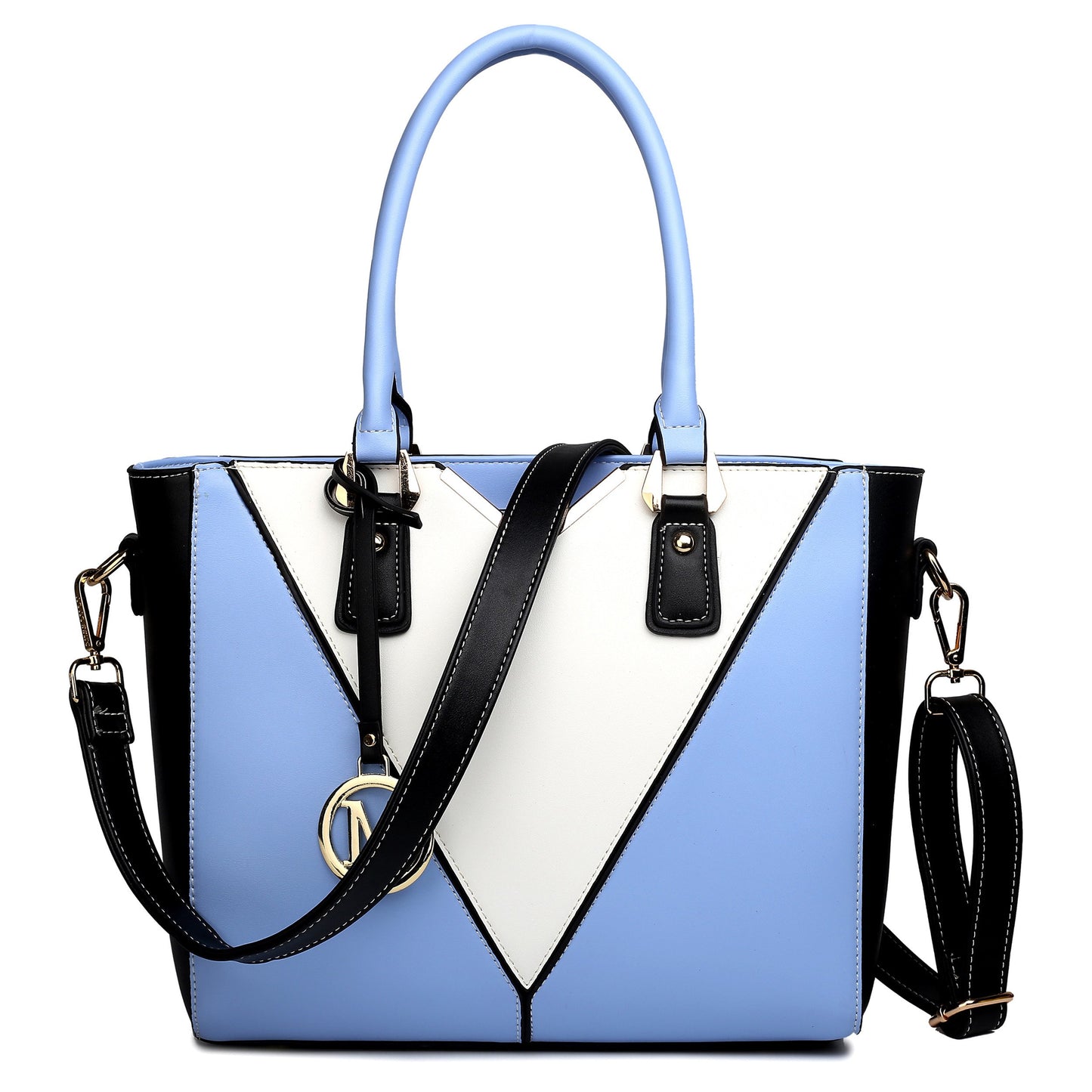 Miss Lulu Handbags for Women Look V-Shape Shoulder Handbag Lightweight Medium Tote Bag PU Leather