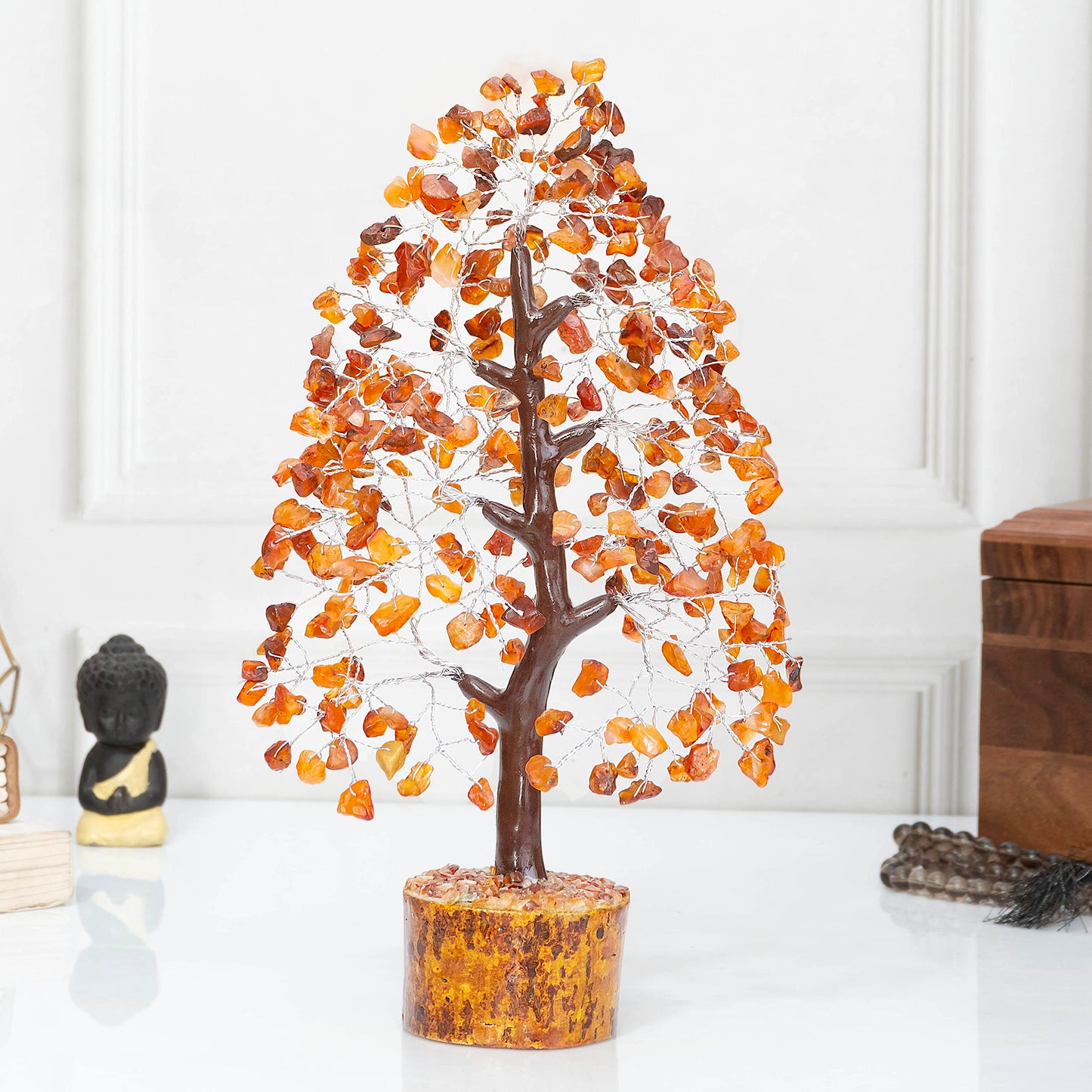 Green Jade Feng Shui Healing Crystals Tree of Life Handmade Gemstone Crystal Tree Bonsai for Spiritual Gifts Home Decor Present mum Gift for Women birthday gifts for men house warming gifts, 10-12"