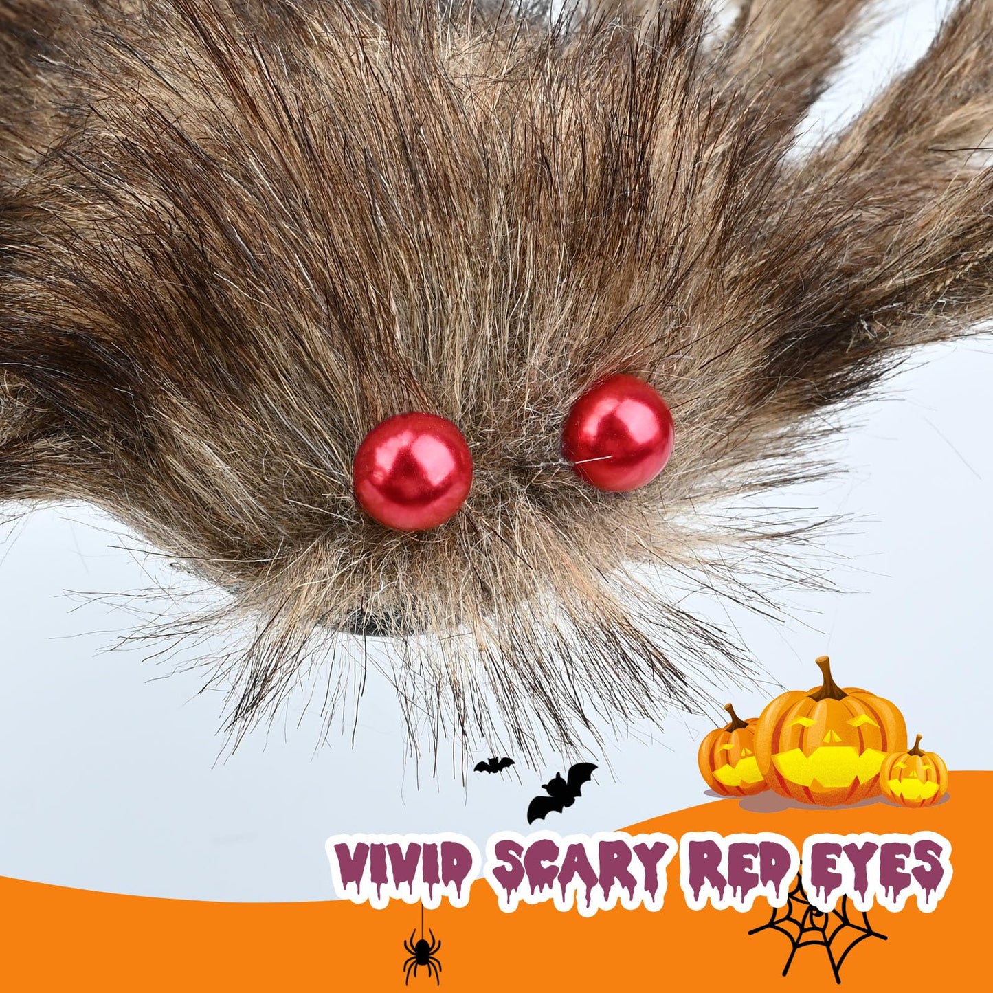 benpen Halloween Decorations Outdoor Gaint Spider:50'' Halloween Spiders Decor+10pcs Scary Hairy Fake Spiders+60g Cobweb Props for Indoor Outdoor Scary Haunted House Theme Party Yard