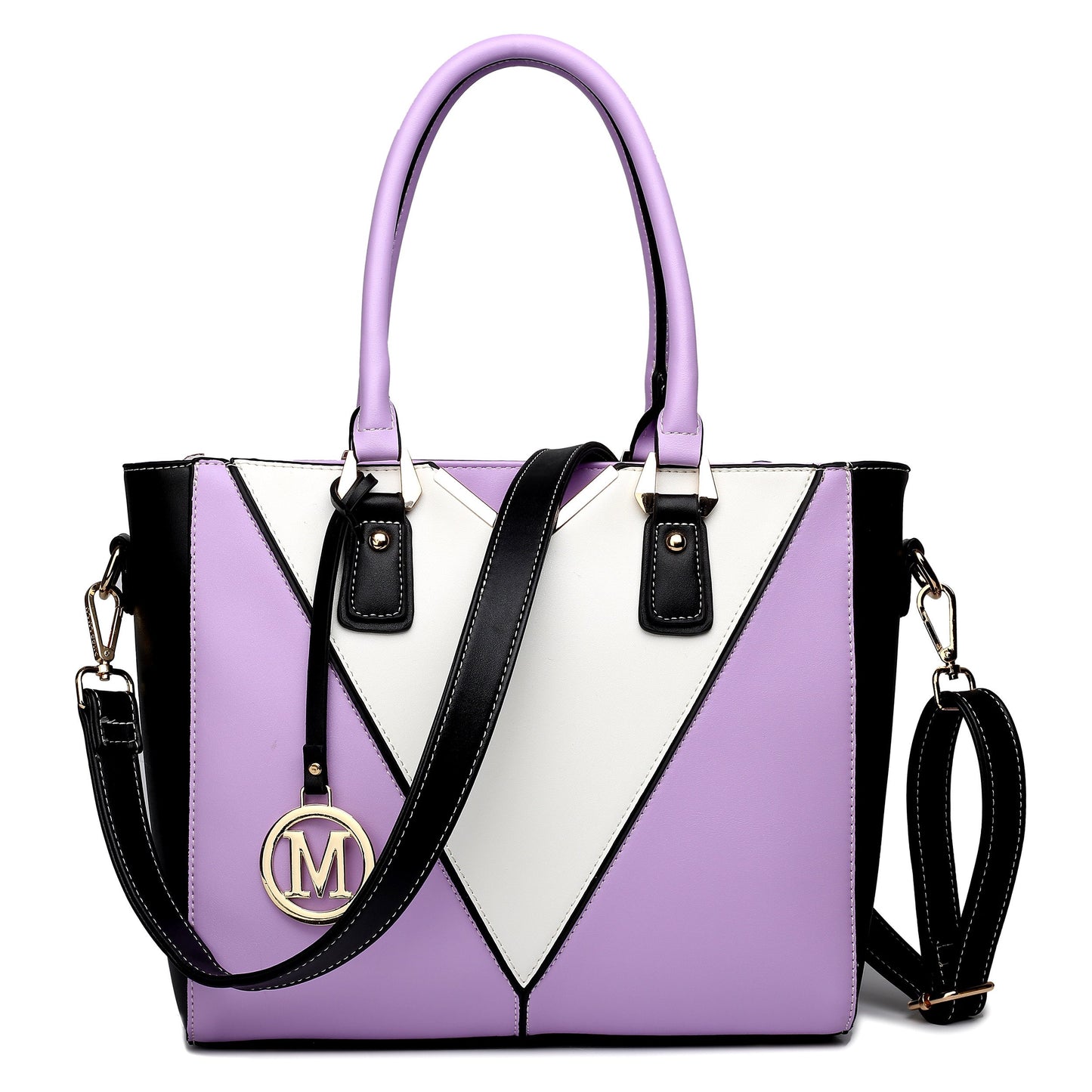 Miss Lulu Handbags for Women Look V-Shape Shoulder Handbag Lightweight Medium Tote Bag PU Leather