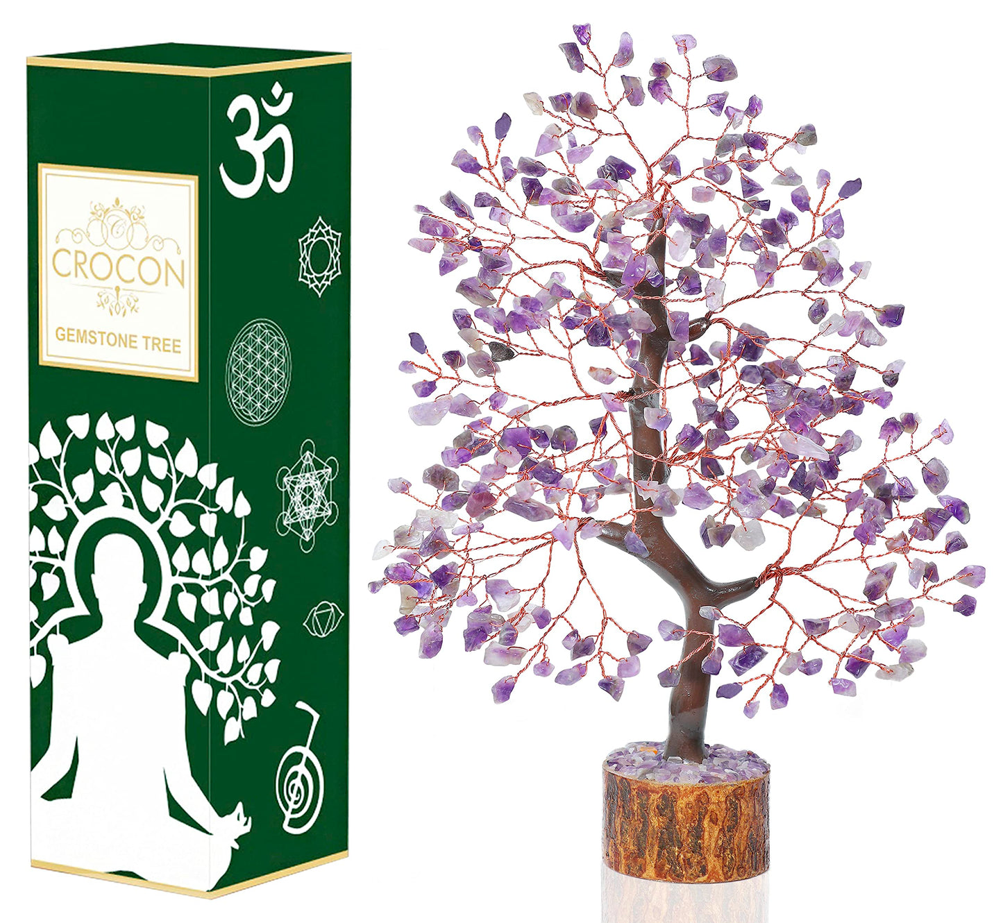 Green Jade Feng Shui Healing Crystals Tree of Life Handmade Gemstone Crystal Tree Bonsai for Spiritual Gifts Home Decor Present mum Gift for Women birthday gifts for men house warming gifts, 10-12"