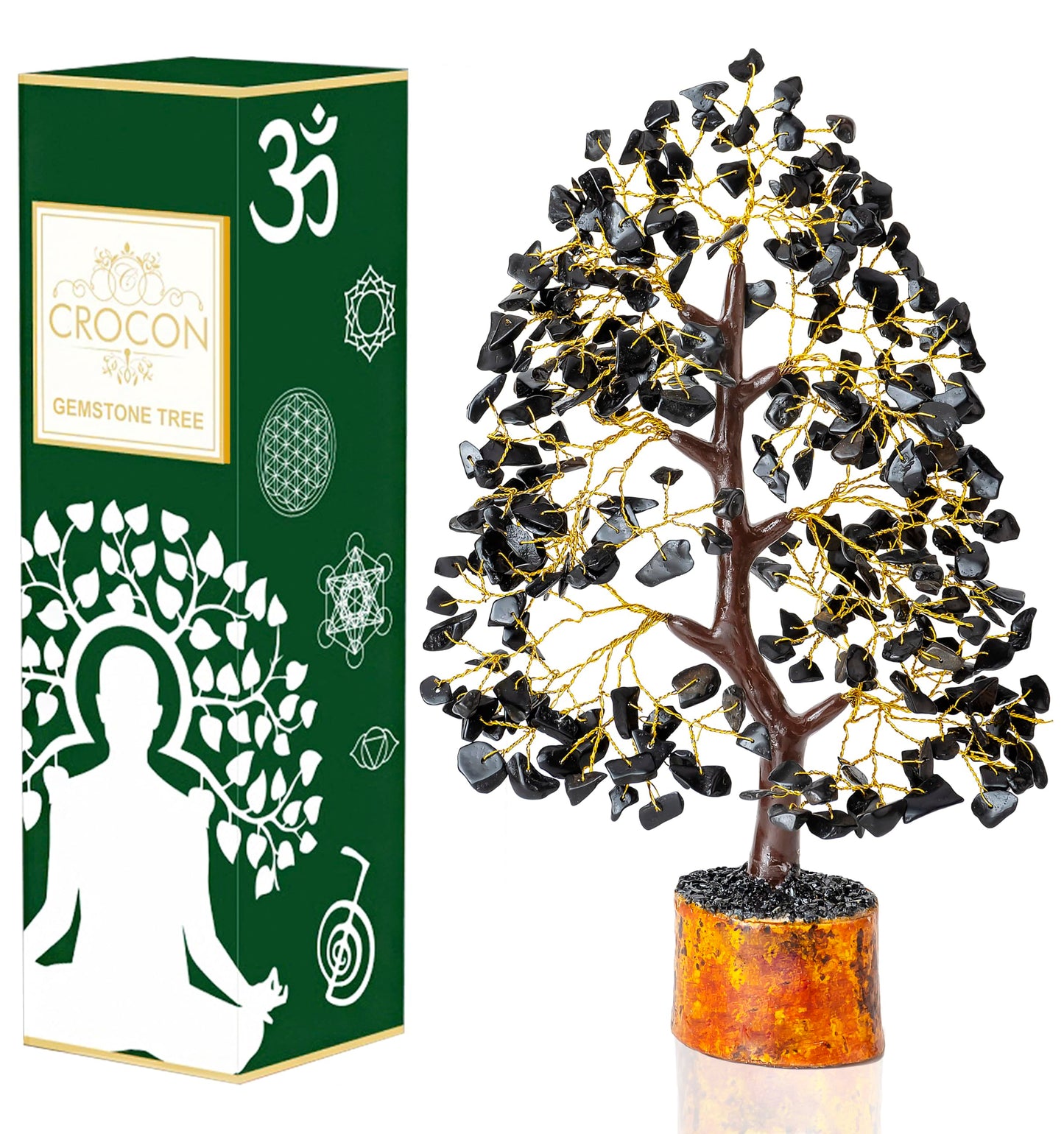 Green Jade Feng Shui Healing Crystals Tree of Life Handmade Gemstone Crystal Tree Bonsai for Spiritual Gifts Home Decor Present mum Gift for Women birthday gifts for men house warming gifts, 10-12"