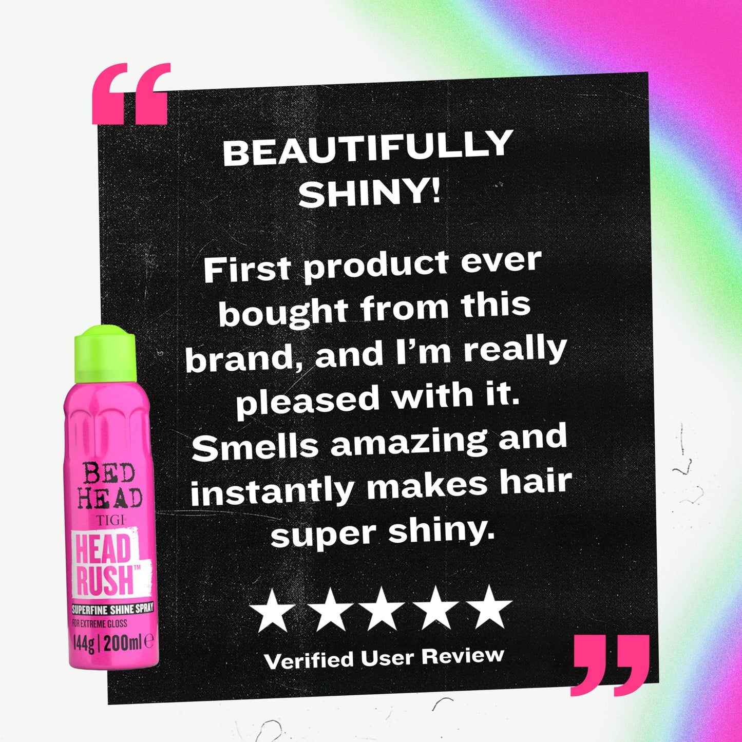 Bed Head by TIGI Headrush Shine Spray – Lightweight Shine Spray for Smooth, Glossy Hair – 200 ml