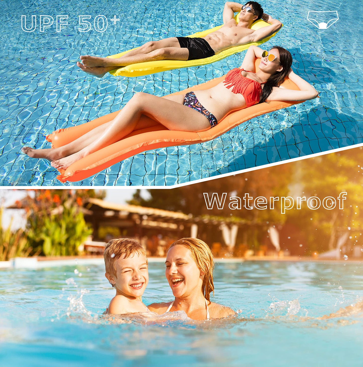 Leovqn Period Swimwear Leakproof Menstrual Bikini Waterproof Bottom UPF 50+ Swim Brief Light Flow - Teens Girls Women