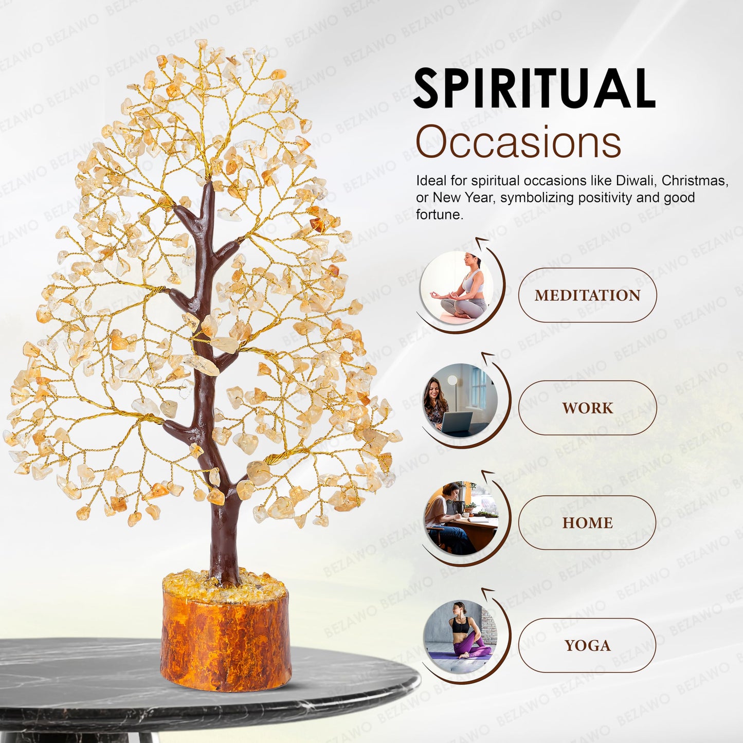Green Jade Feng Shui Healing Crystals Tree of Life Handmade Gemstone Crystal Tree Bonsai for Spiritual Gifts Home Decor Present mum Gift for Women birthday gifts for men house warming gifts, 10-12"