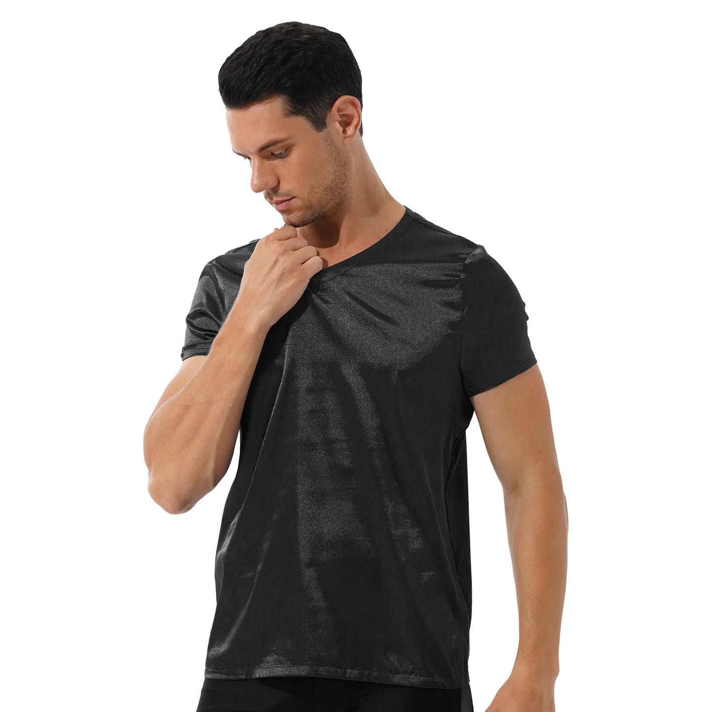 Men’s Satin V-Neck T-Shirt | Loungewear & Sleepwear