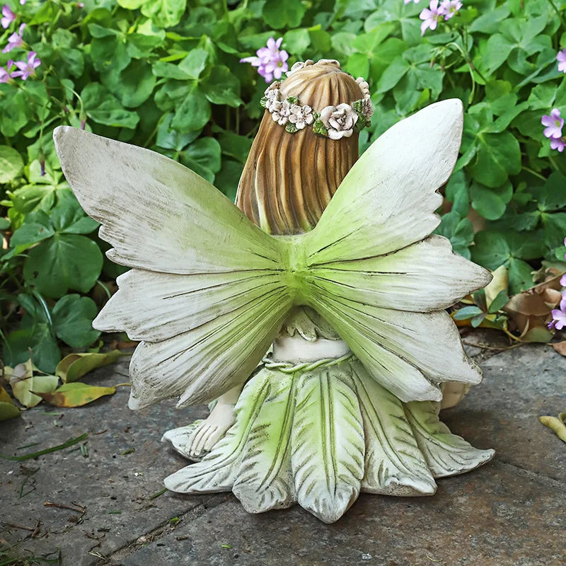 European style girl flower fairy home accessories resin elf girl ornaments fairy tale garden figurines crafts garden decoration