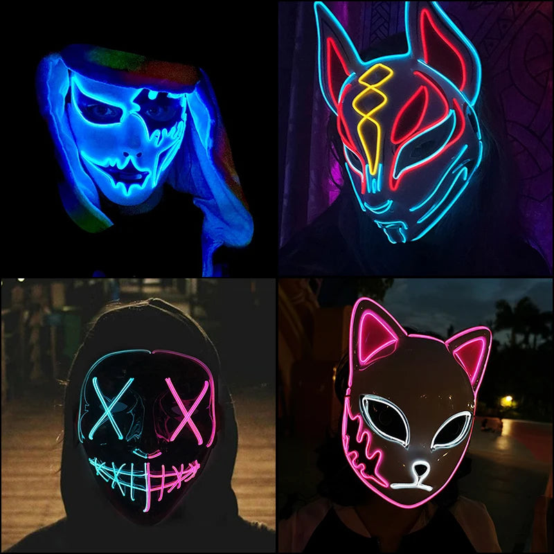 Luminous LED Mask | Light-Up Carnival Party Costume & Decoration