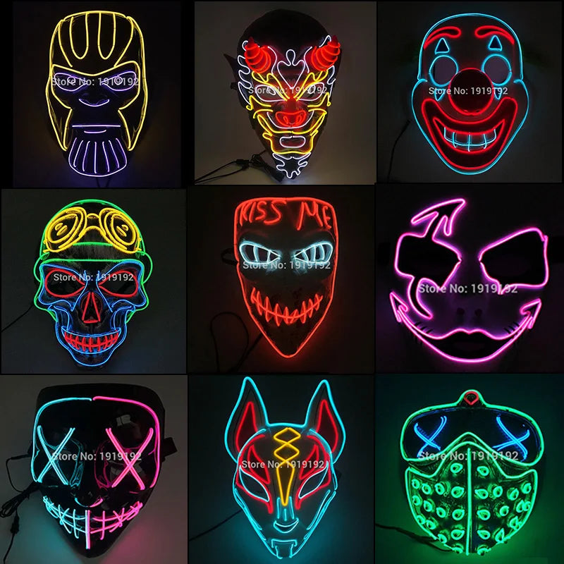 Luminous LED Mask | Light-Up Carnival Party Costume & Decoration