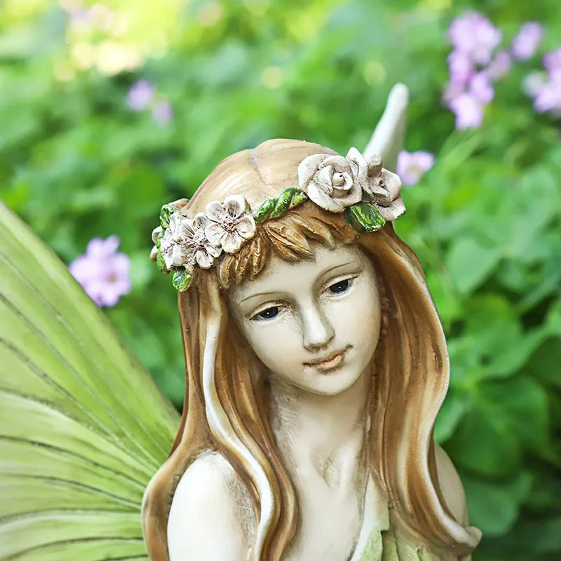 European style girl flower fairy home accessories resin elf girl ornaments fairy tale garden figurines crafts garden decoration