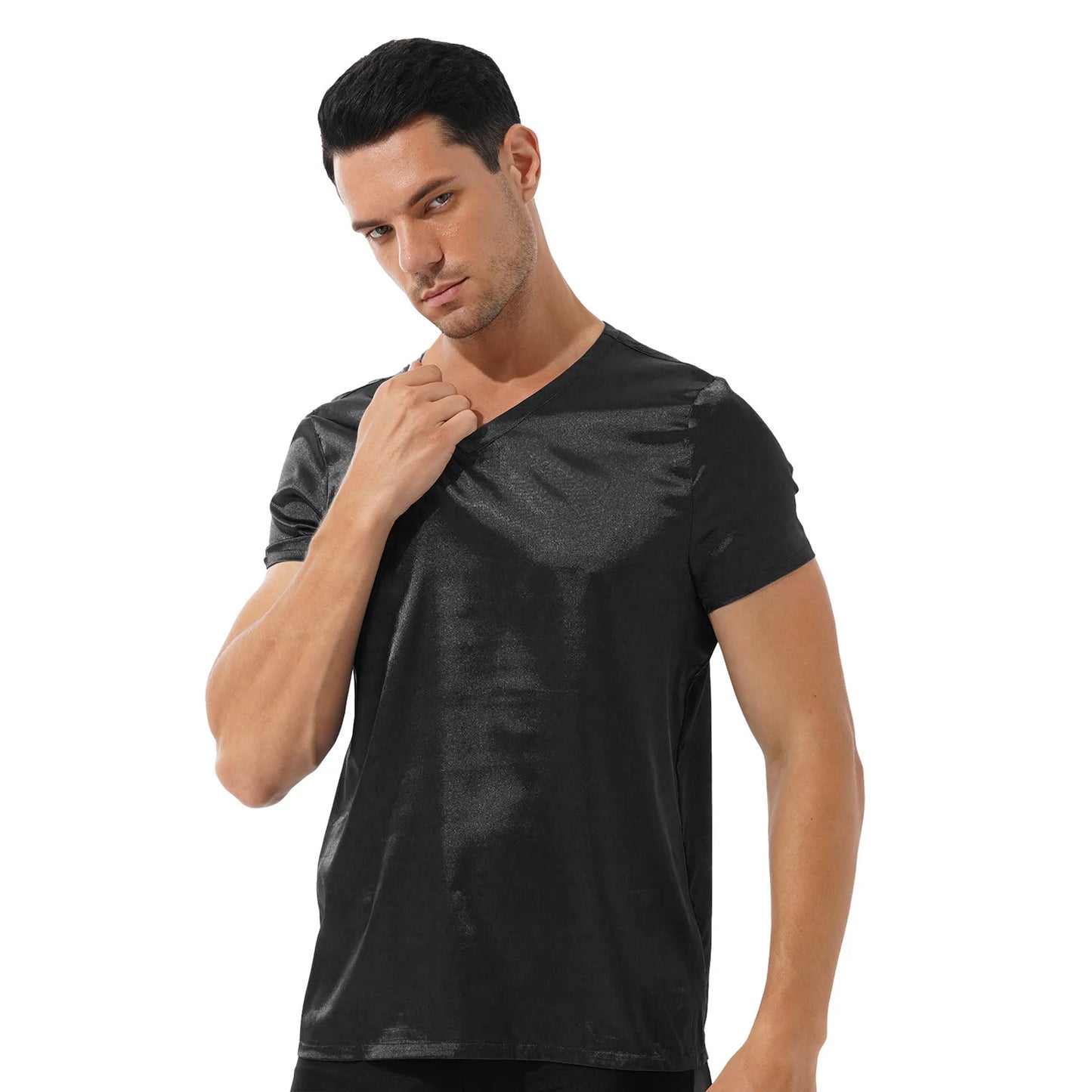 Men’s Satin V-Neck T-Shirt | Loungewear & Sleepwear