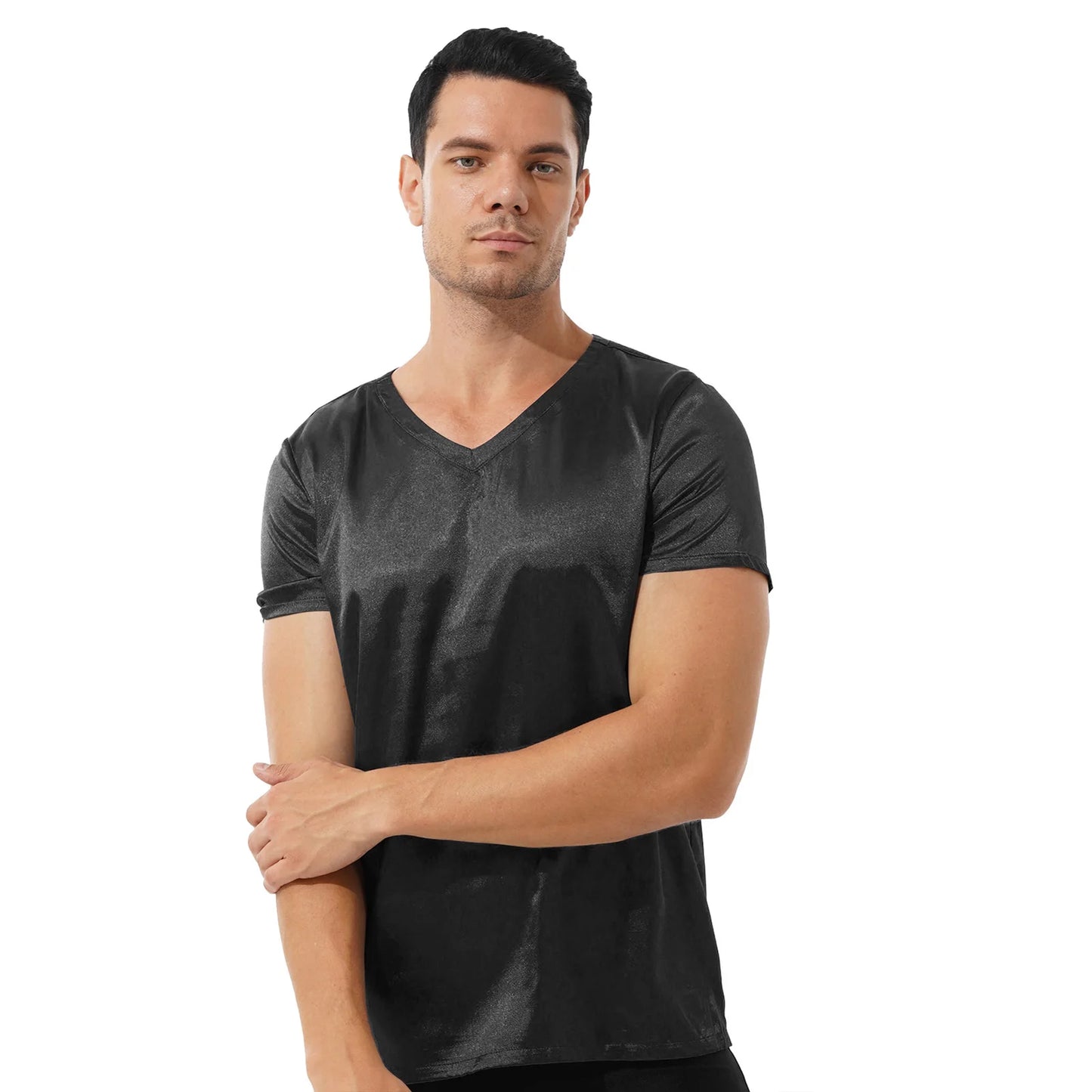 Men’s Satin V-Neck T-Shirt | Loungewear & Sleepwear