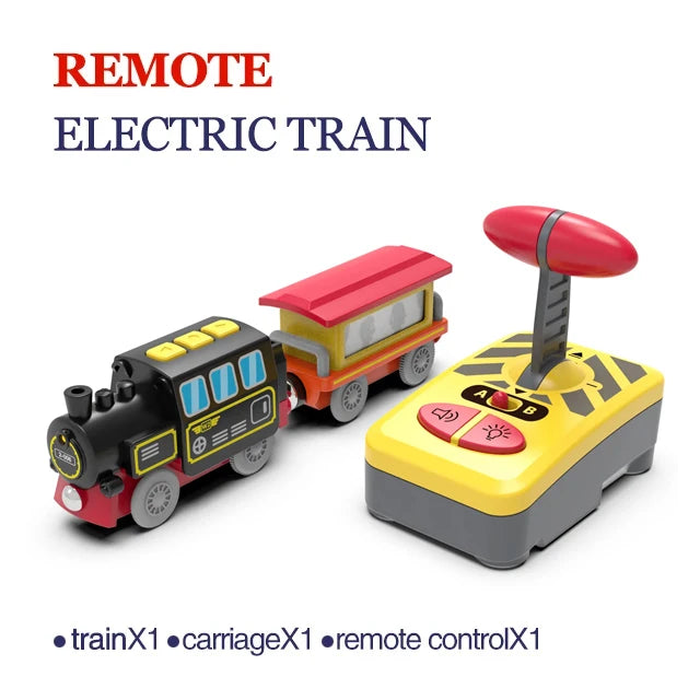 Remote Control Toy Cars & Electric Train Set | Kids Wooden Track Toys