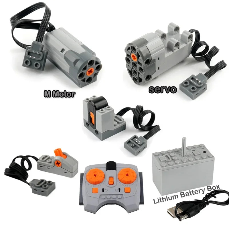 Servo Motor & Lithium Battery Box | Technical Building Blocks Parts