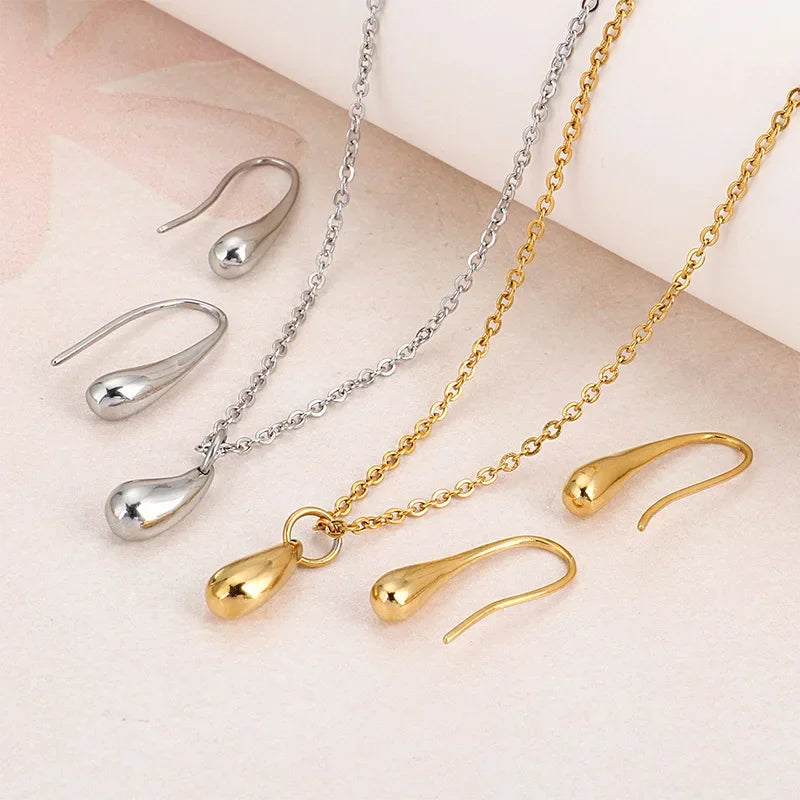 4PC Simple Ring Necklace Bracelet Earrings | Engagement Set