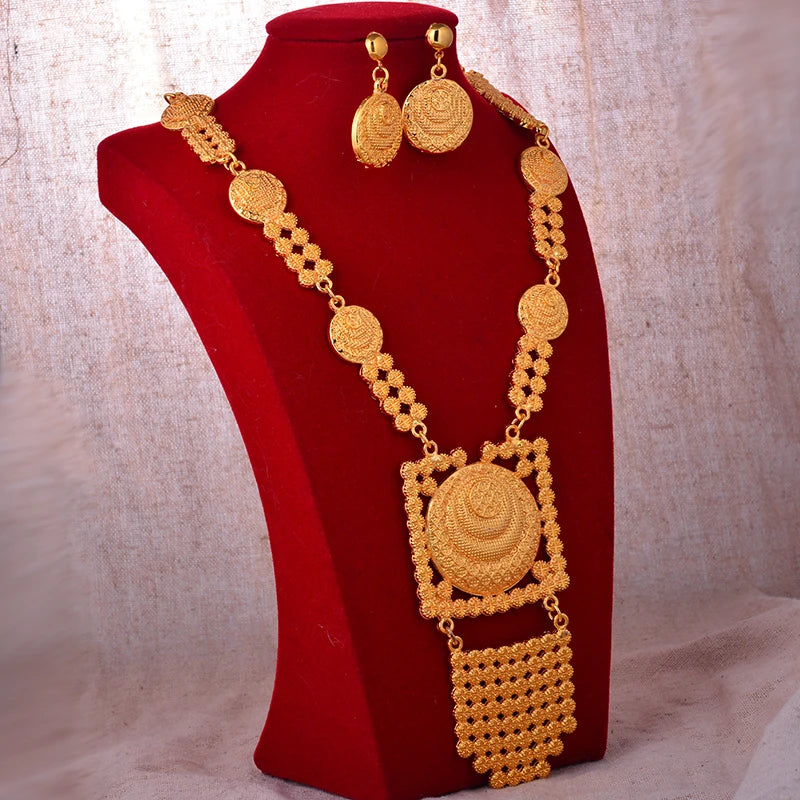 Dubai Gold Plated Jewelry Set | Romantic Nigerian Wedding Gift
