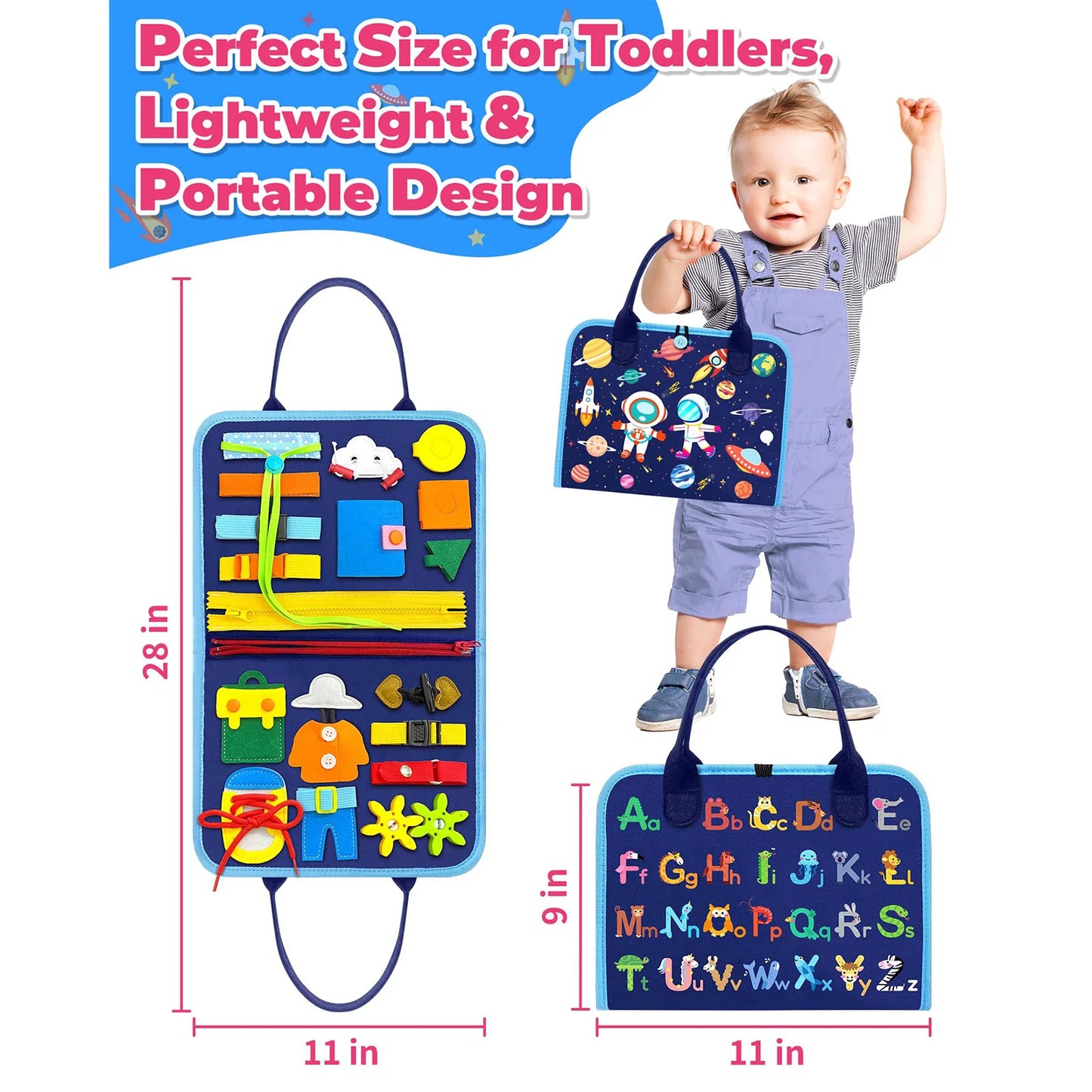 Busy Board Montessori Sensory Toy | Educational Toddler Travel Activity