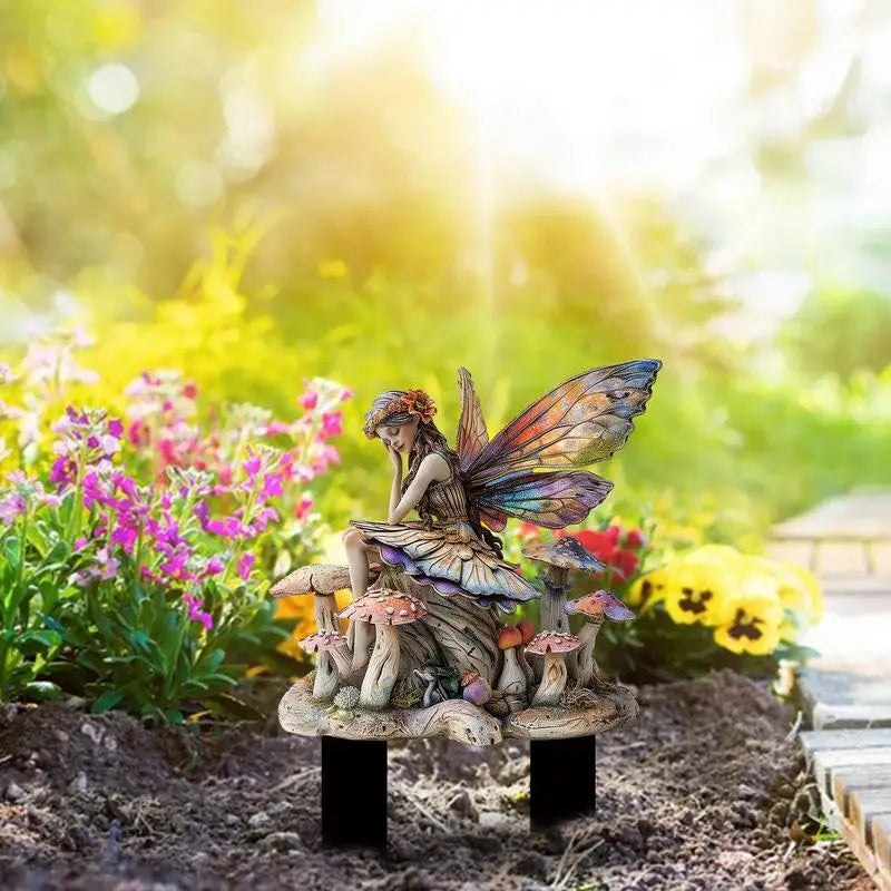 Fairy Garden Stakes Garden 2D Acrylic fairy Stakes Flower fairy outdoor ground plug Garden fairy ground plug for Yards Patio
