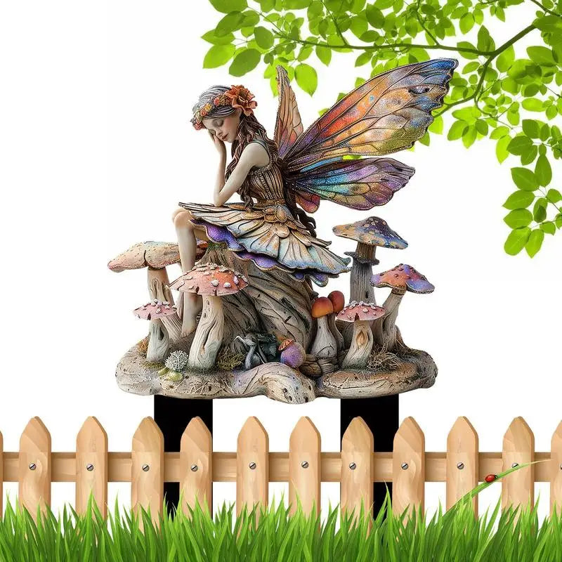 Fairy Garden Stakes Garden 2D Acrylic fairy Stakes Flower fairy outdoor ground plug Garden fairy ground plug for Yards Patio