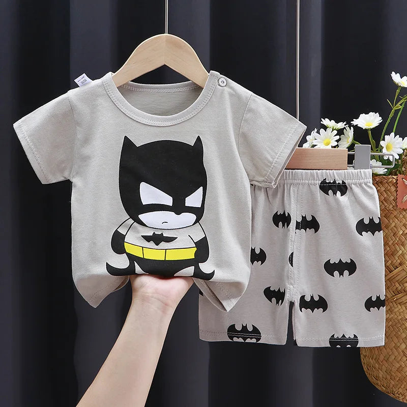 Boys’ Cartoon Print Clothing Set | Short Sleeve T-Shirts & Shorts