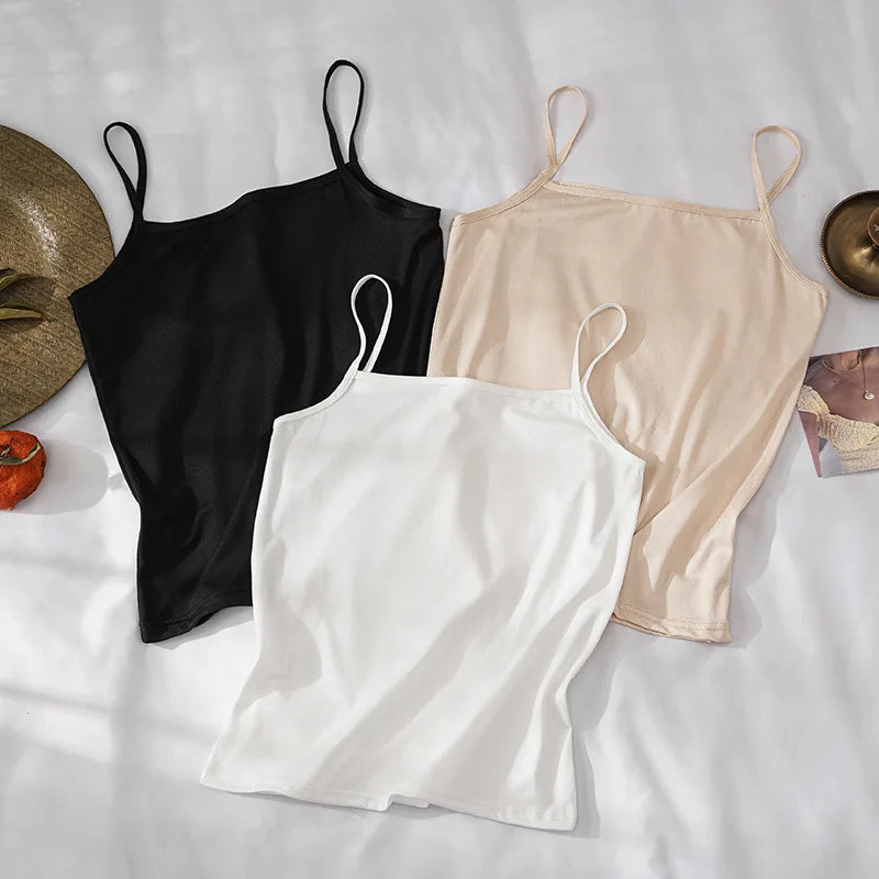 Women’s Cotton Spaghetti Strap Crop Top | Summer Casual