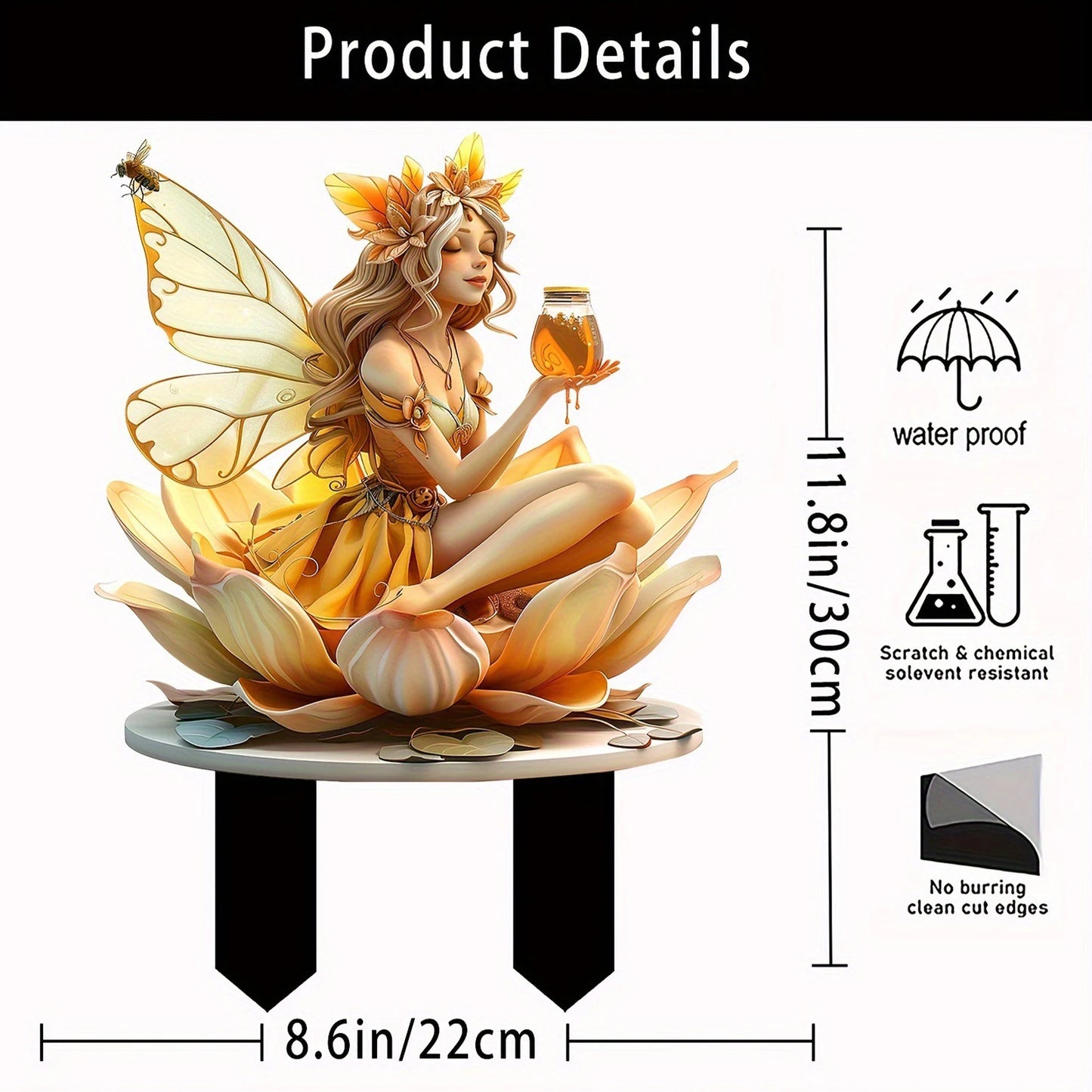 Fairy Garden Stakes Garden 2D Acrylic fairy Stakes Flower fairy outdoor ground plug Garden fairy ground plug for Yards Patio