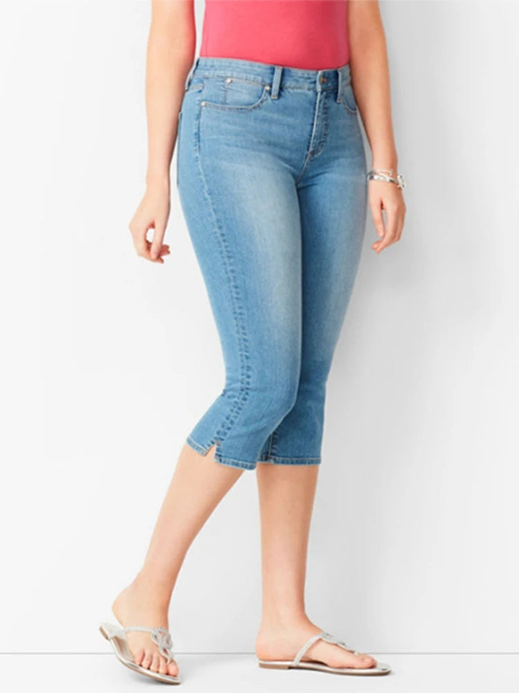 Black Cropped Skinny Jeans | Women’s High Waist Denim
