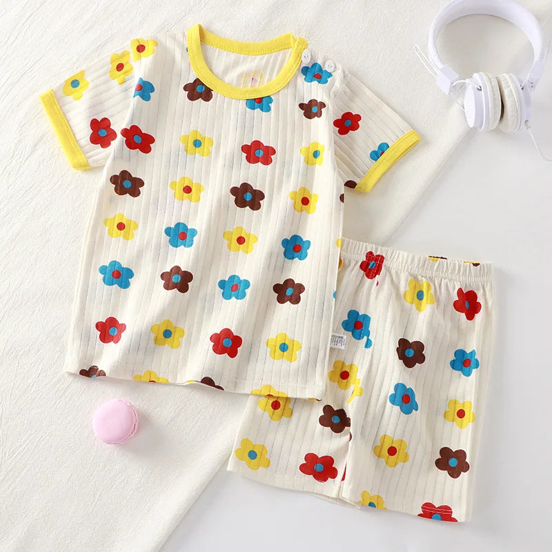 Kids Summer Clothing Sets | Cartoon Print T-Shirts & Shorts