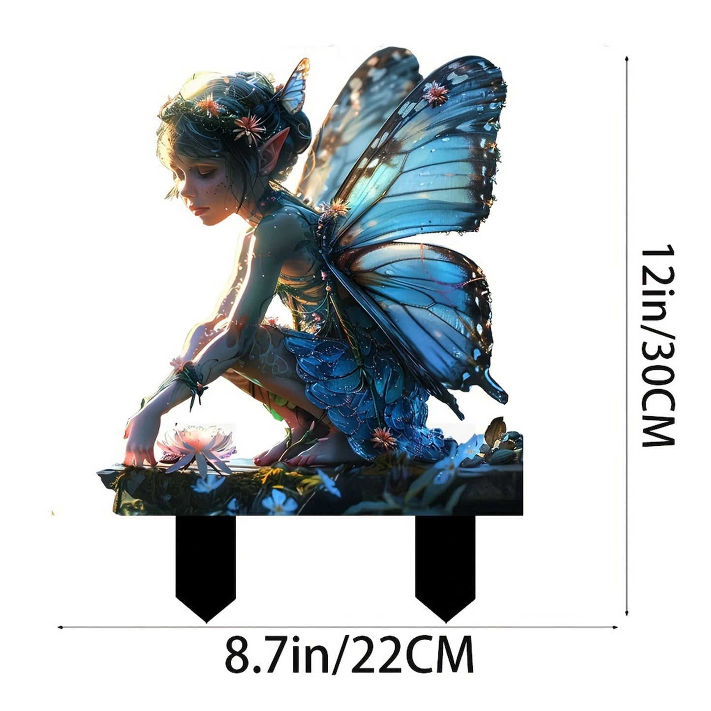 Fairy Garden Stakes Garden 2D Acrylic fairy Stakes Flower fairy outdoor ground plug Garden fairy ground plug for Yards Patio