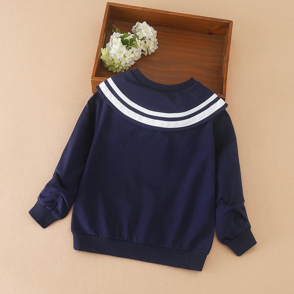 Girls’ Long Sleeve Tee Tops | Spring & Autumn School Hoodies & Sweatshirts