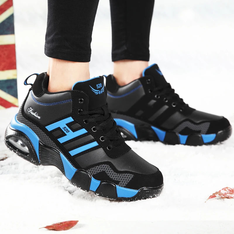 Men’s Winter PU Leather Boots | Waterproof Warm Trekking Sneakers