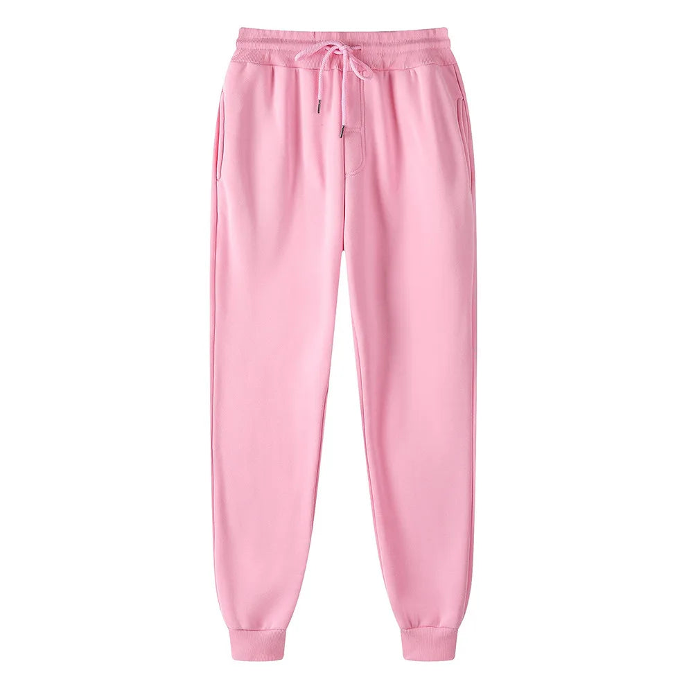 Pink sweatpants on a white background