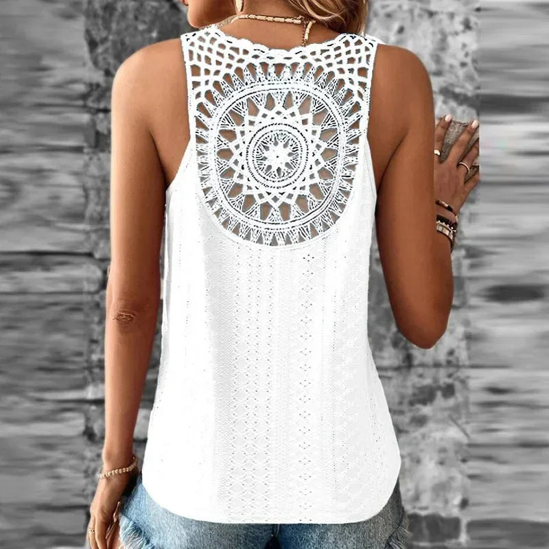 Women’s Backless Sleeveless Vest | Casual Summer Top